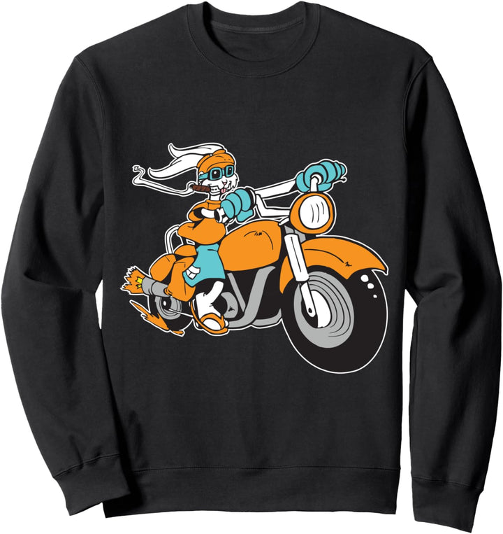 Rauchender Hase Motorrad Motorradfahrer Kaninchen Raucher Sweatshirt