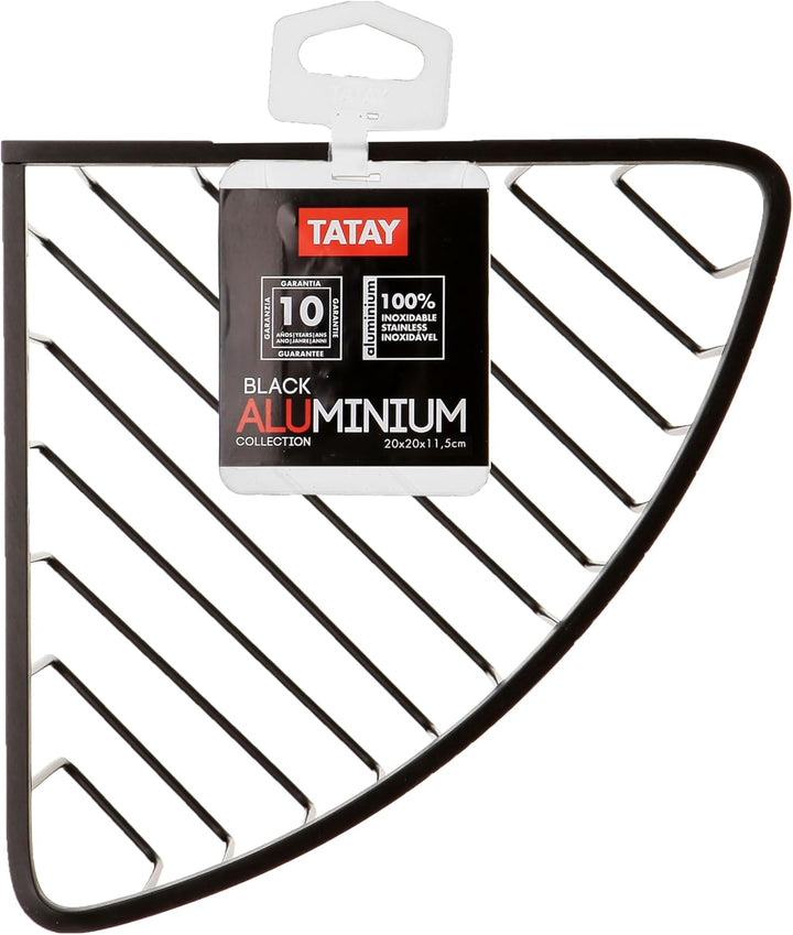 TATAY Duschkorb Ohne Bohren Eckig | Mit Befestigungssystem (Quick Fix) | Belastbar bis 5 kg | 100% R