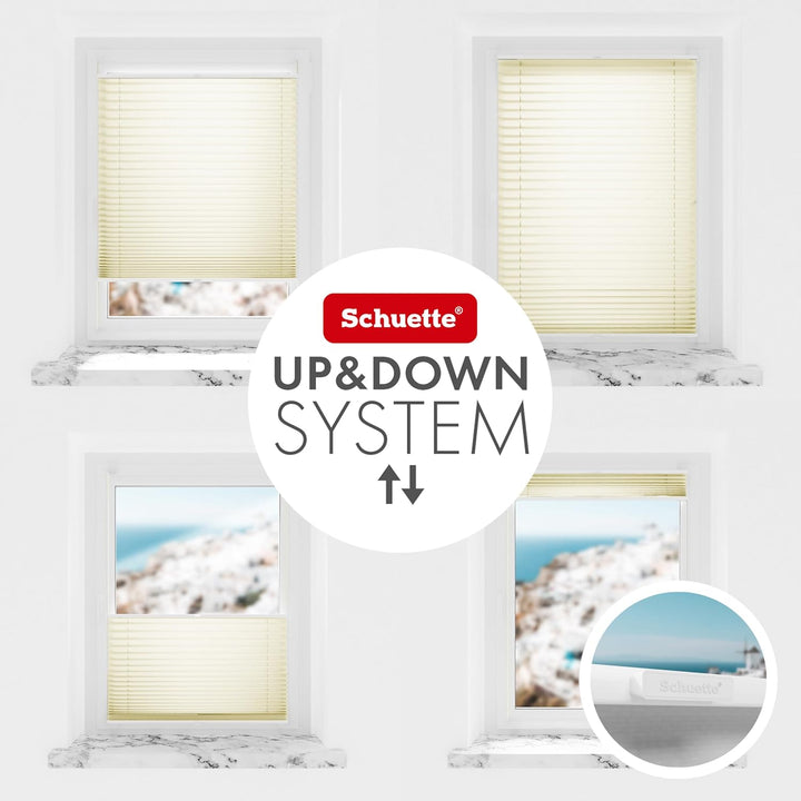 Schuette® Plissee ohne Bohren ● Premium Kollektion: Vanilla Ice Cream (Creme) ● 55x120cm (Breite x H