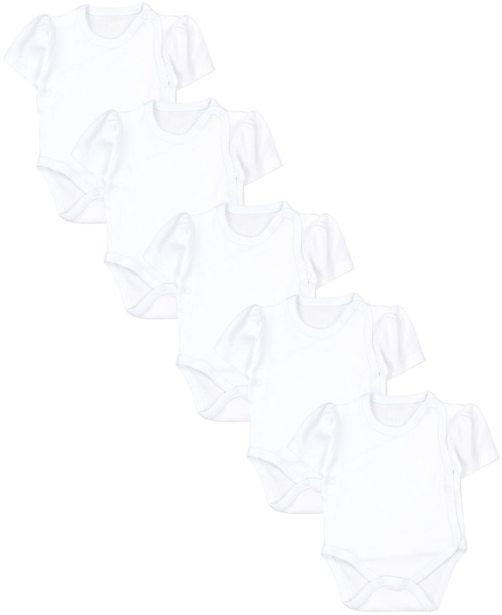 TupTam Baby Body Mädchen 5er Set – Kurzarm Wickelbody aus Baumwolle mit Print, Atmungsaktiv und Haut