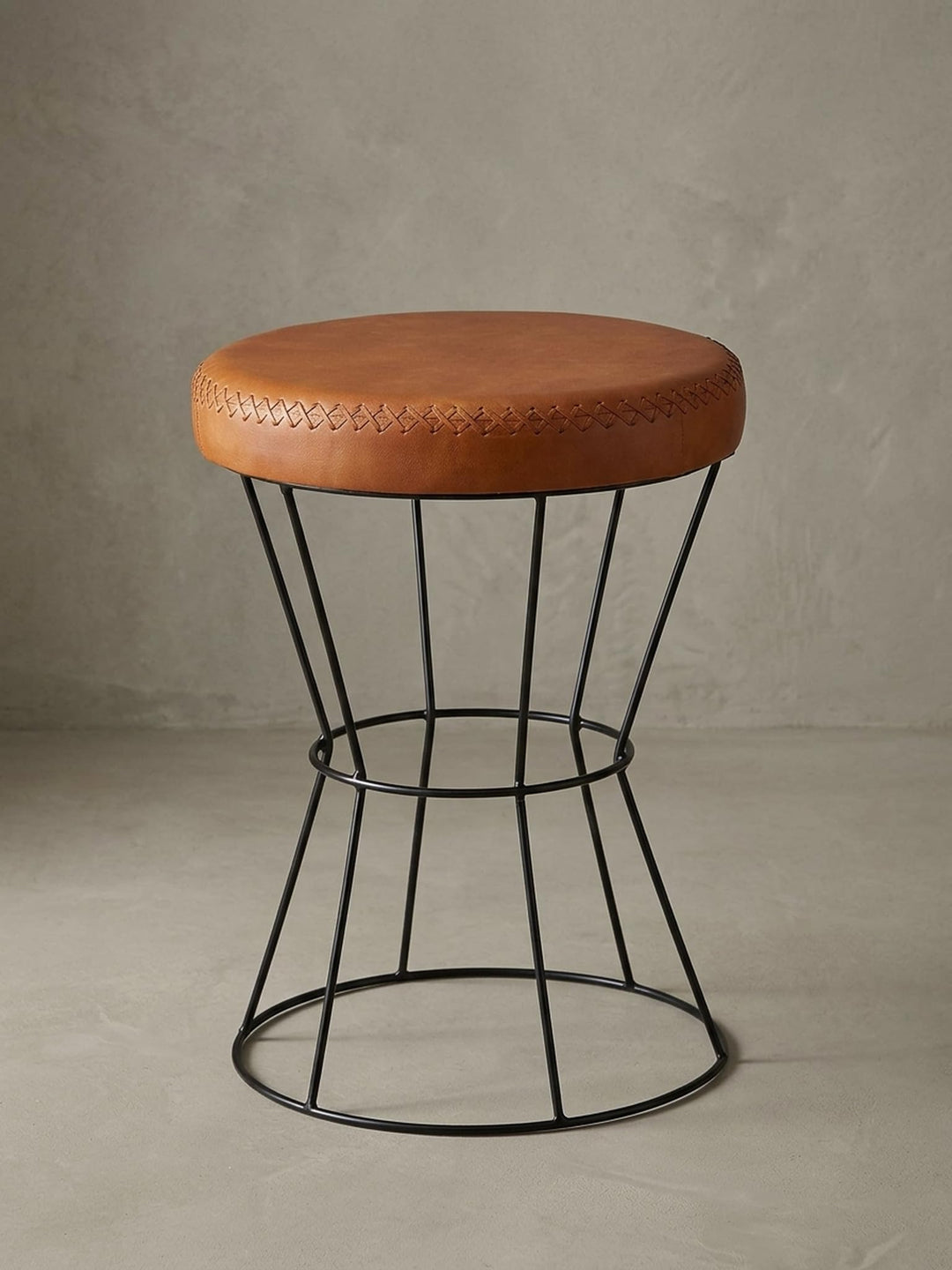 KADIMA DESIGN Industrial Sitzhocker, Sicherer Sitzkomfort in extravagantem Echtleder