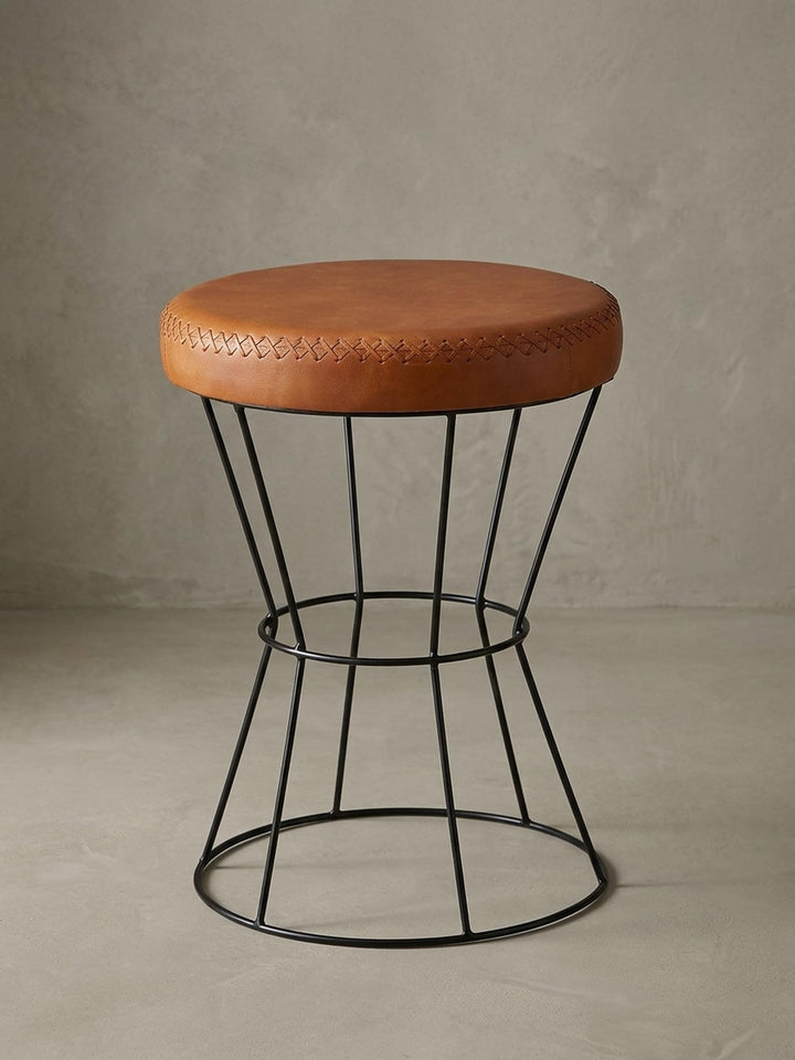 KADIMA DESIGN Industrial Sitzhocker, Sicherer Sitzkomfort in extravagantem Echtleder
