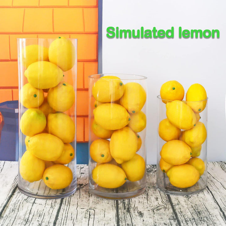 8 Stück Künstliche Gelbe Zitrone Simulation Lebensechte Zitronen Faux gelbe Zitronen Dekor Zitronen