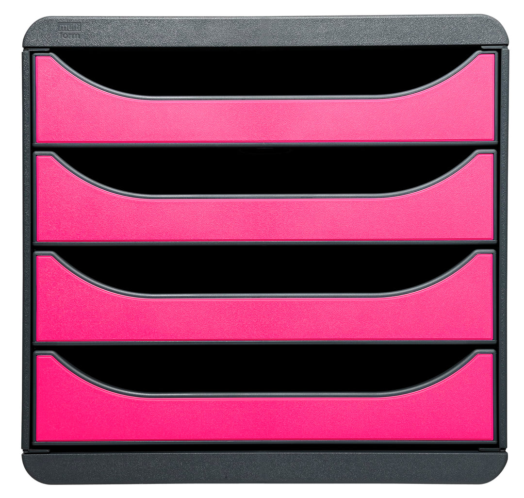 Exacompta 310784D Premium Ablagebox mit 4 Schubladen für DIN A4+ Dokumente. Belastbare Schubladenbox