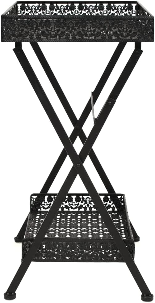 vidaXL Beistelltisch Klappbar Vintage Metall Schwarz Ablagetisch Tabletttisch