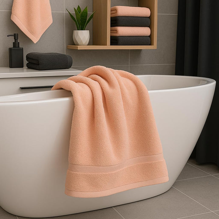 Betz 6 Stück Handtücher Palermo 100% Baumwolle Grösse 50 x 100 cm Handtuch Set Farbe anthrazit und a
