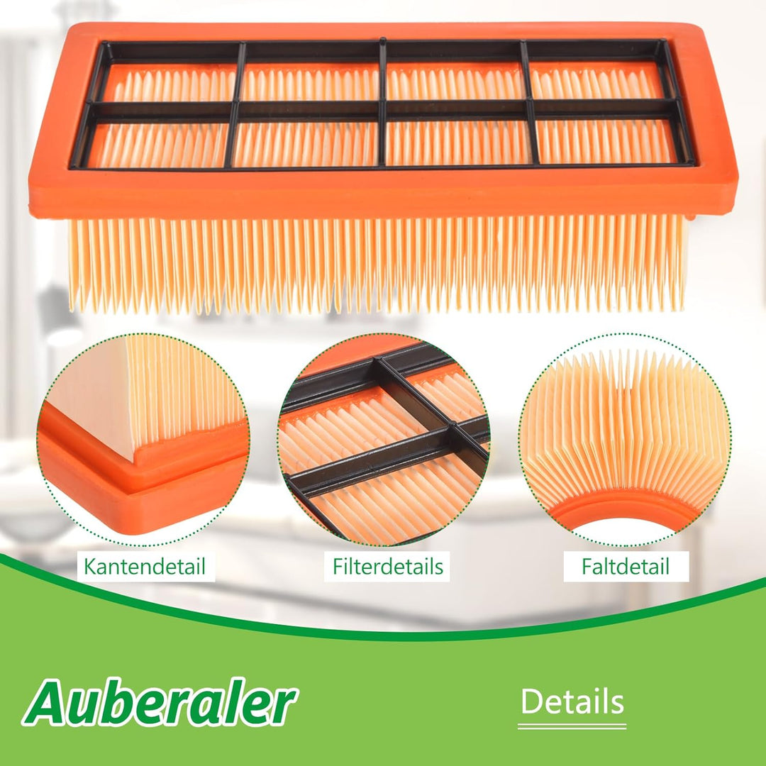 3 Flat Pleated Filters Replaces for Kärcher 6.415-953.0 AD2 Battery AD3 AD4 Premium AD3.000, AD3.200