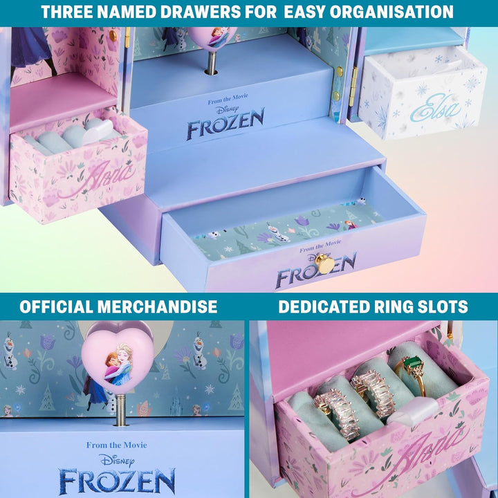Get Trend Disney Frozen Schmuckkästchen Mädchen Anna und Elsa Musikbox für Schmuck Geschenke für Kin