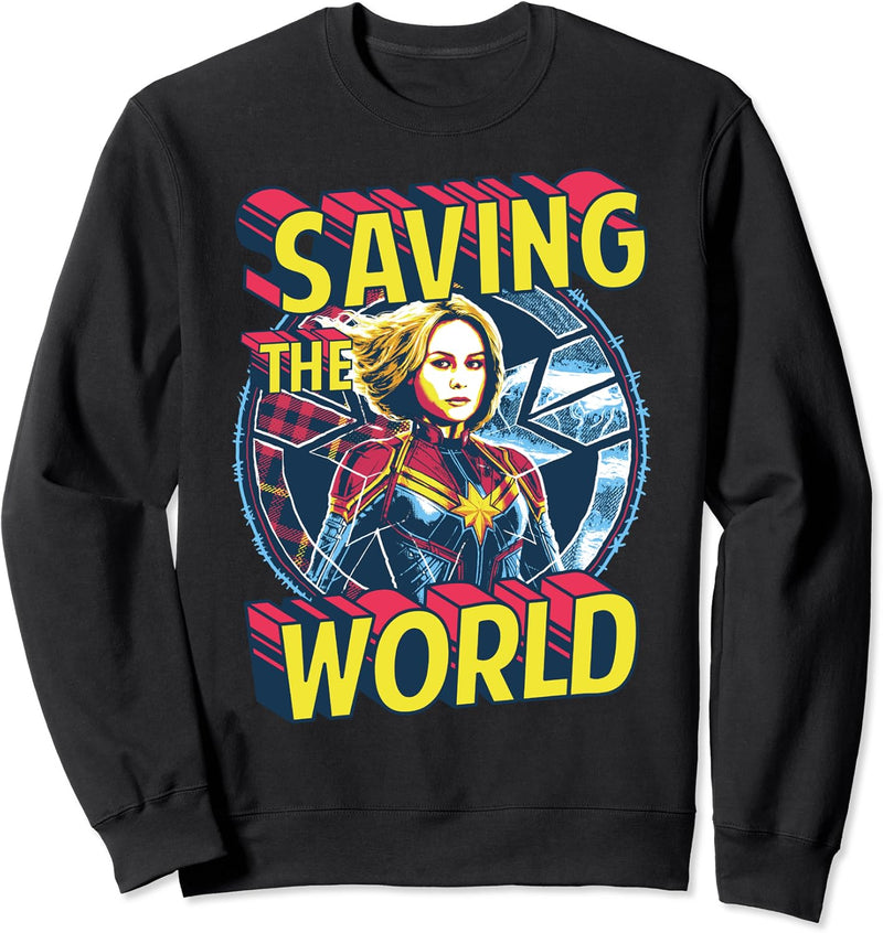 Captain Marvel Saving The World Portrait Sweatshirt