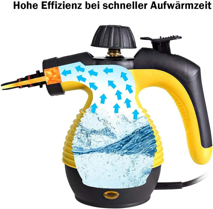 RELAX4LIFE Mehrzweck-Dampfreiniger, Handdampfreiniger 350ml Wassertank, Handgerät mit 9 Zubehörteile