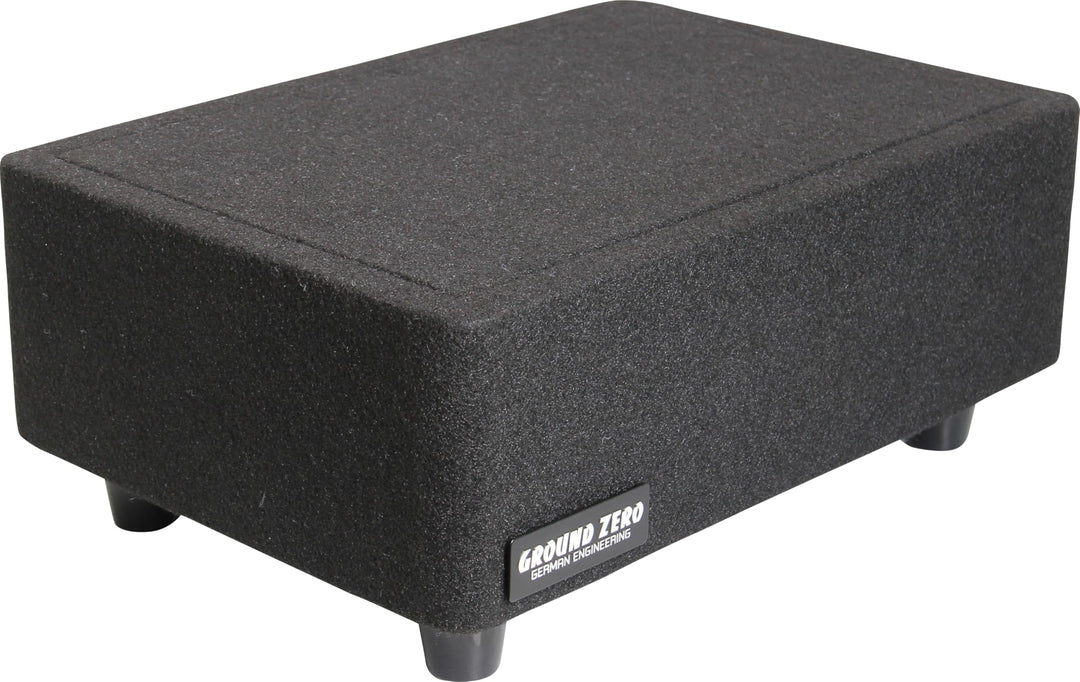 Ground Zero GZCS 20SUB-ACT Aktiv-Gehäusesubwoofer, 20cm, 250W RMS, 50-150Hz, Downfire, 9-16V, Holz