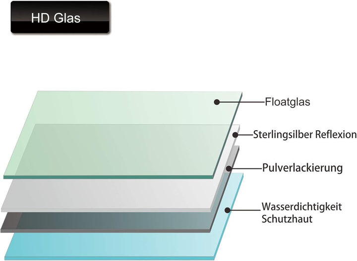 LISA Badspiegel 80 x 60 cm mit Beleuchtung LED Rechteckig Badezimmer Wandspiegel Antibeschlage Licht