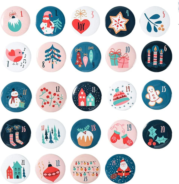 Adventskalender Stoffsäckchen zum Befüllen, Weihnachtskalender Filzsäckchen zum Selberfüllen, 24 Gro