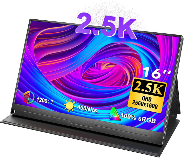 UPERFECT Portable Monitor 2K 16 Zoll Tragbarer Monitor Mobiler Display mit 2560 * 1600 1500:1 Hohes