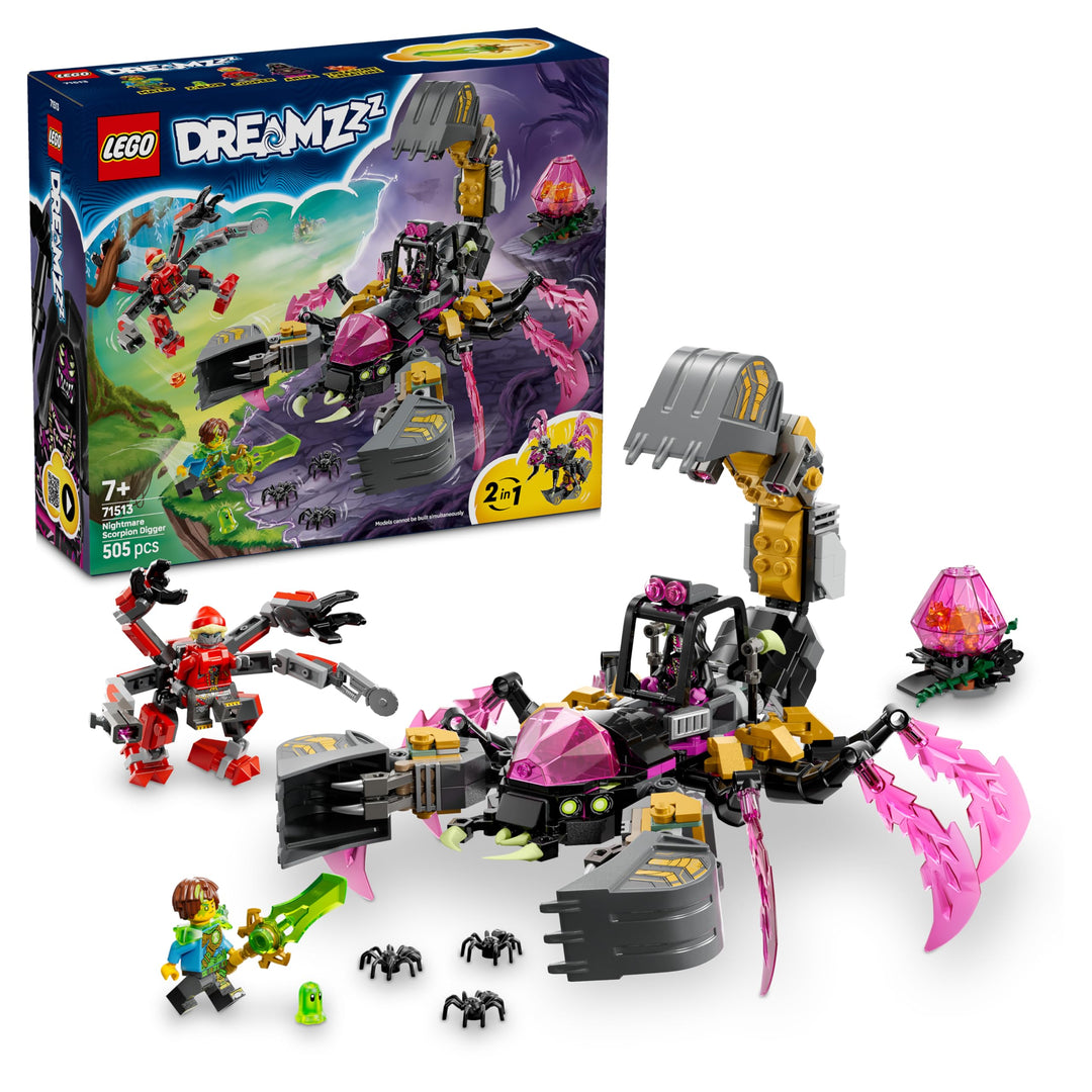 LEGO DREAMZzz 2in1 Albtraum-Skorpionbagger - Spielzeug in Wespenfigur verwandelbar - inkl. 3 Minifig