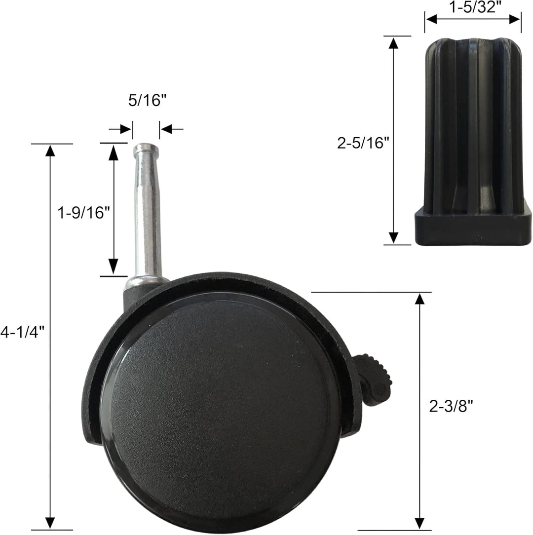 Weber # 99241-2-1/2" Stem Style Locking Swivel Caster with Insert.