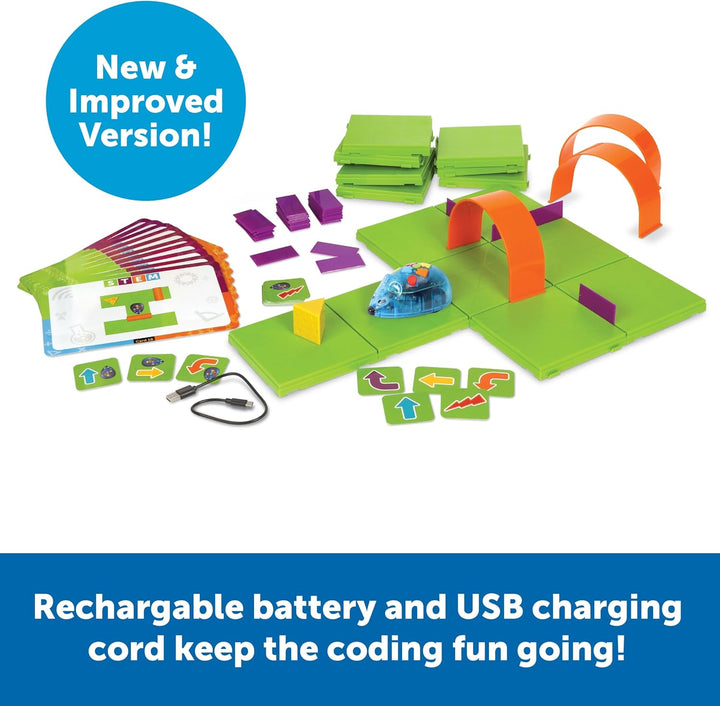 Learning Resources Code & Go Roboter-Maus Aktivitäts-Set – Wiederaufladbares, interaktives Lernspiel