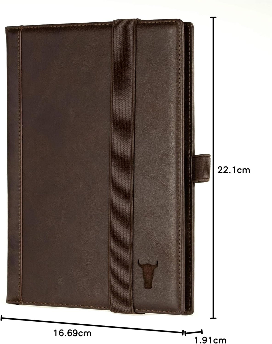 TORRO Echtleder Hardback Notizbuch [Nachfüllbar] [Stiftschlaufe] [Gummiband] [Liniertes Papier] (A5