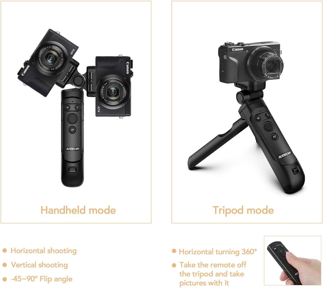 AODELAN Kamera Handgriff, Mini Griffstativ mit Fernauslöser für Canon EOS R RP R5 R6 90D M50 SL2 Pow