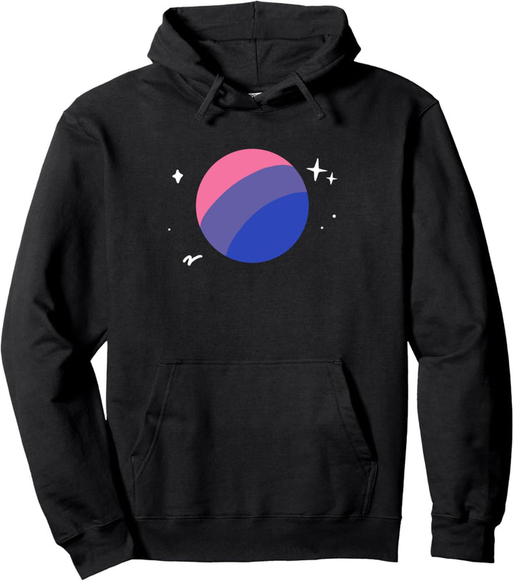Bisexueller Planet LGBTQ Bi Pride Flagge Weltraum Pullover Hoodie