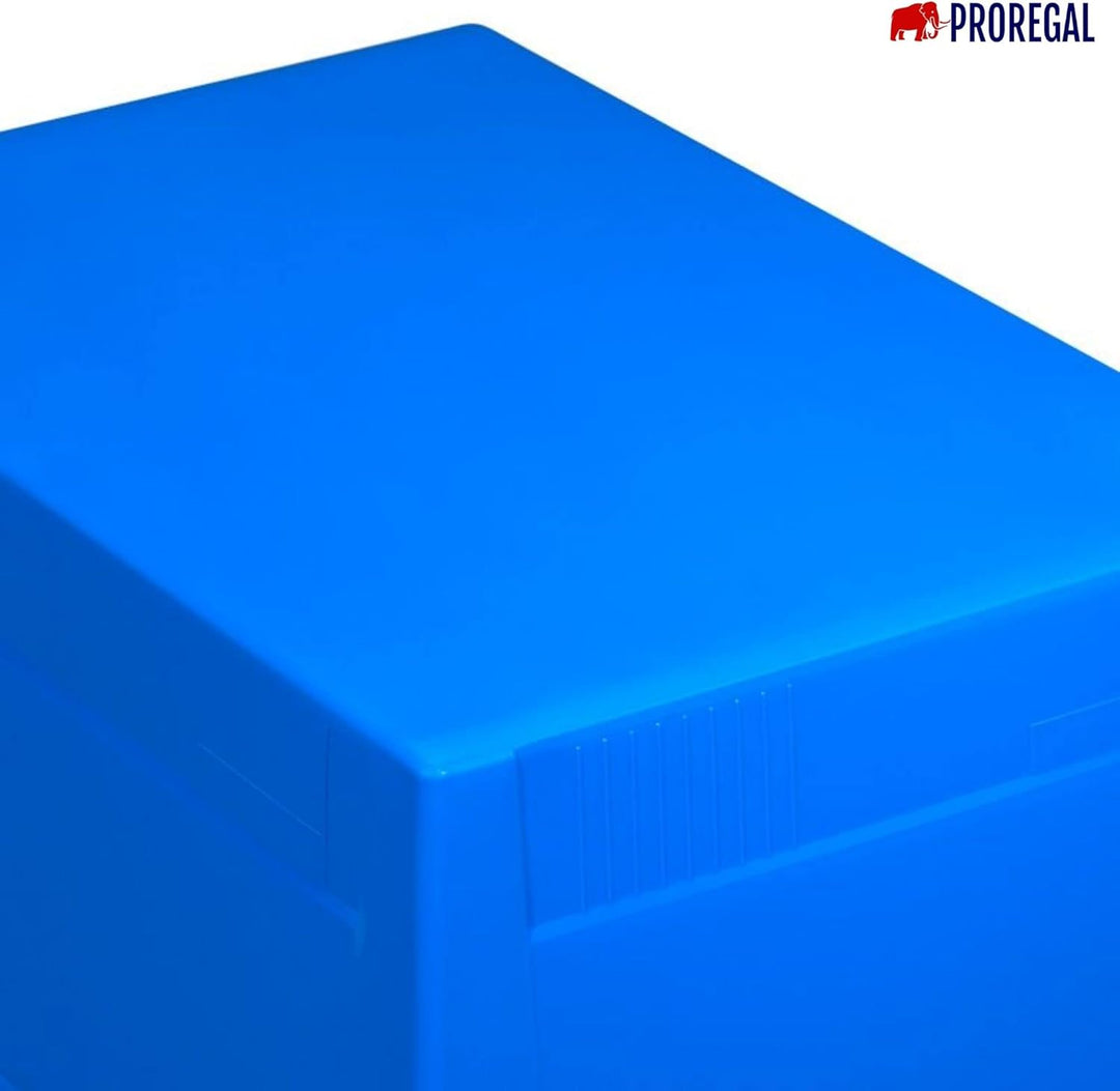 PROREGAL Conical Mehrweg-Stapelbehälter mit Stapelbügel Blau | HxBxT 17,3x40x60cm | 29 Liter | Lager