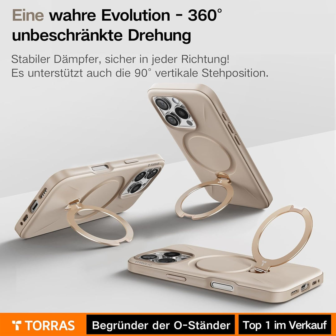 TORRAS Ostand Q3 Fusion für iPhone 16 Pro Max Hülle für Magsafe (Magnetischer Robust Standring) Zert