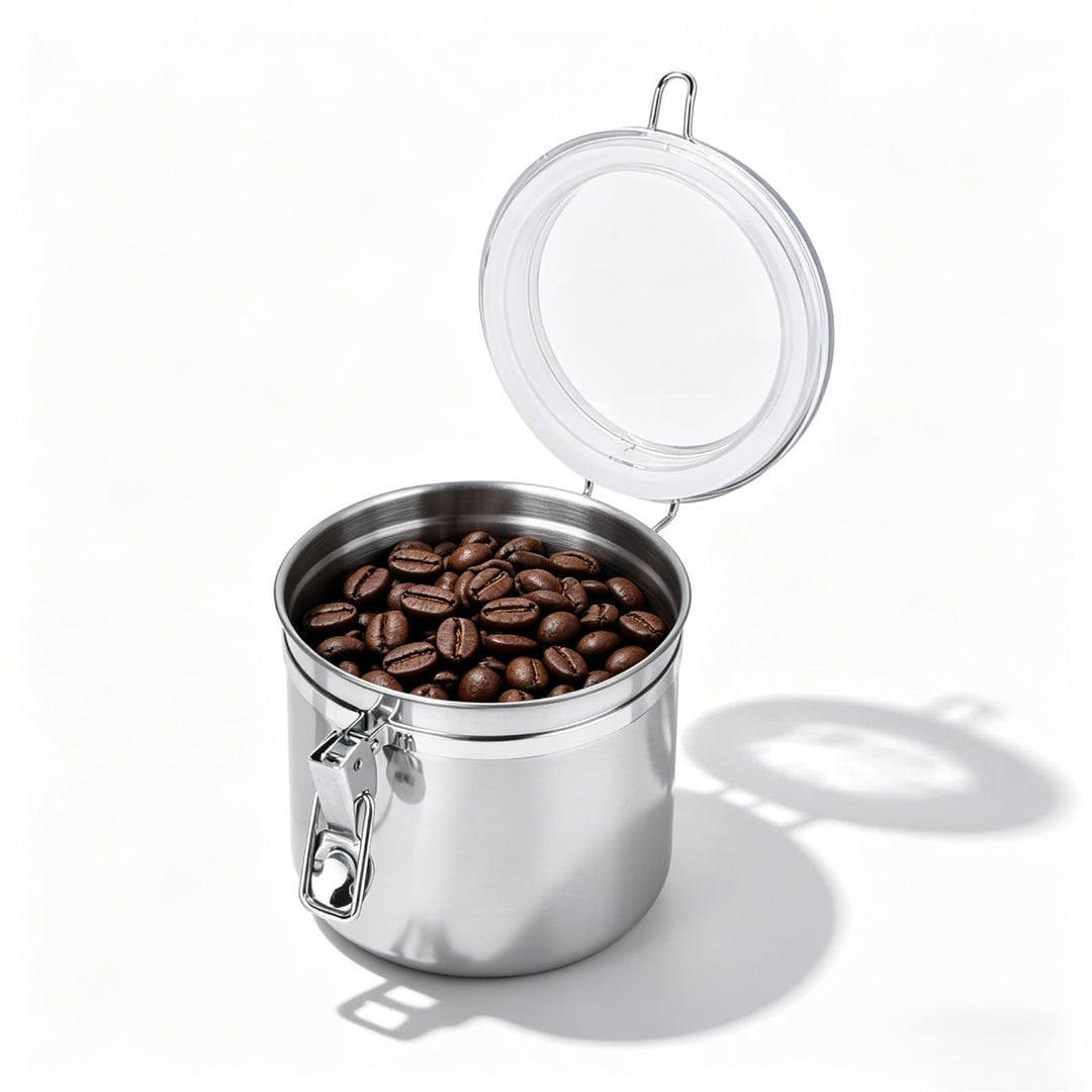 Cyrank Kaffeeaufbewahrungsbehälter, Kaffeebohnenkanister Kaffeedose Kaffeeaufbewahrung mit klarem, l