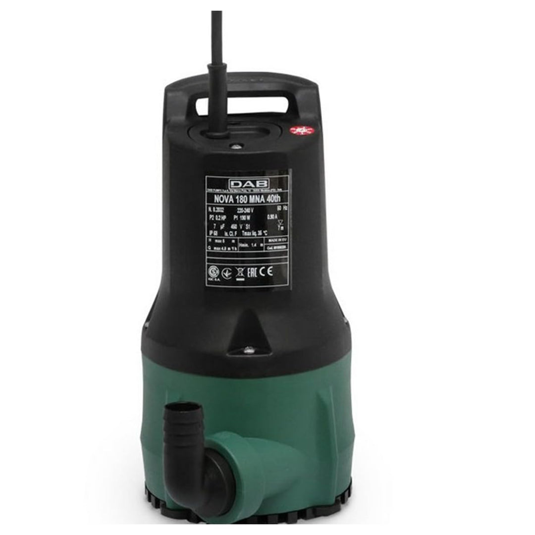 DAB Nova 180 M-NA Tauchpumpe - 4.800 L/Std. - 190W - Korngrösse 5 mm - Förderhöhe 4,9 m - Tauchwasse