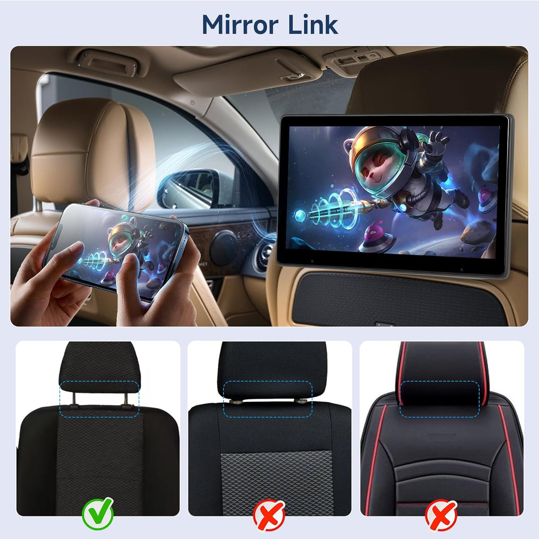 Hodozzy 10,1 Zoll Auto Kopfstützen Videoplayer, Auto-TV für die Rücksitze mit IPS-Touchscreen, Auto