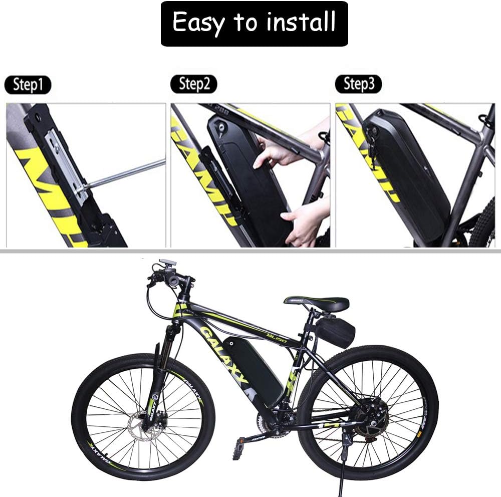 Yasco 48v 13ah Ebike Akku Elektro Fahrrad Batterie Lithium Ionen Fahrrad Batterie mit Ladegerät, eBi