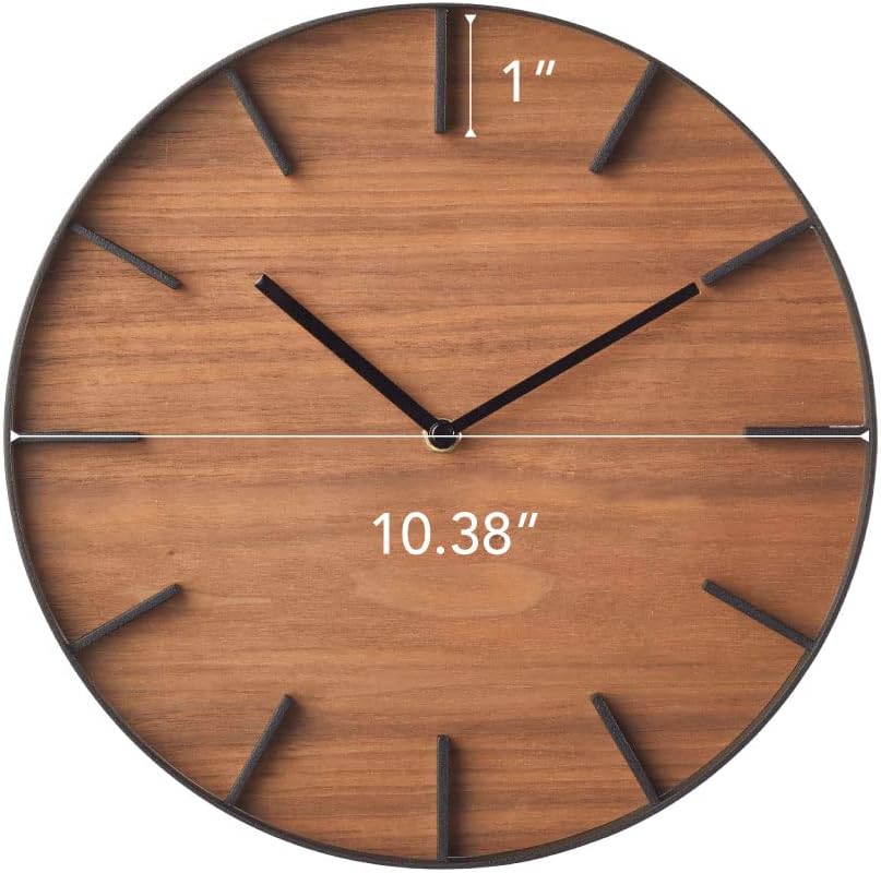 Wall clock - Rin - brown Schwarz Single, Schwarz Single
