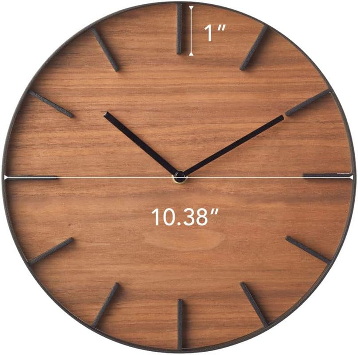 Wall clock - Rin - brown Schwarz Single, Schwarz Single
