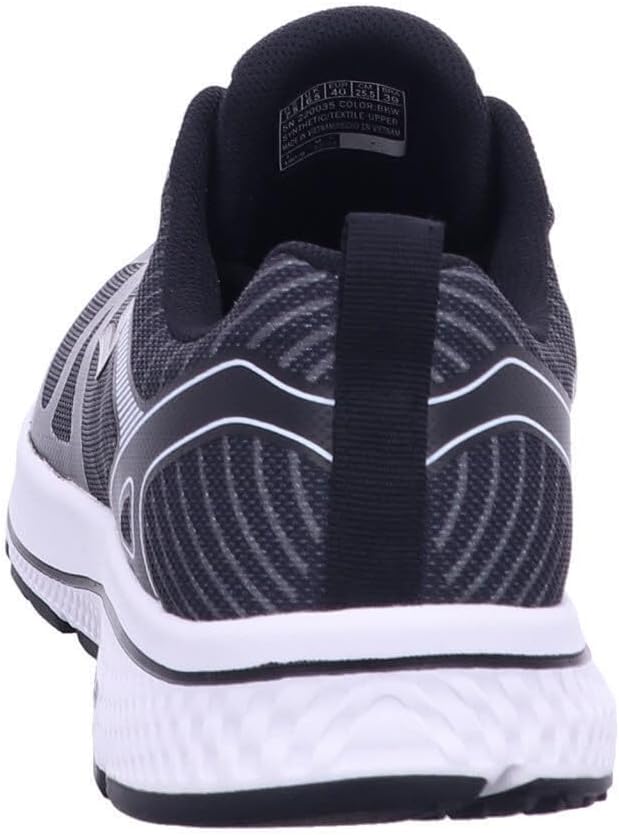 Skechers Herren Running Shoes, 41 EU Black Textile Synthetic White Trim