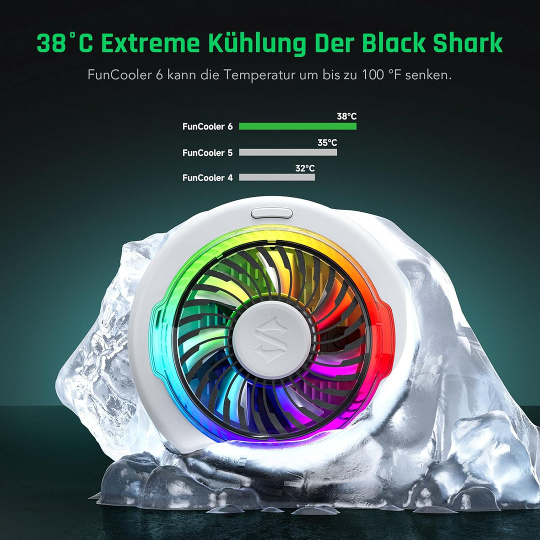 Black Shark FunCooler 6 Magnetic Phone Cooler für Gaming, Tragbarer Handy Kühler mit RGB-Beleuchtung