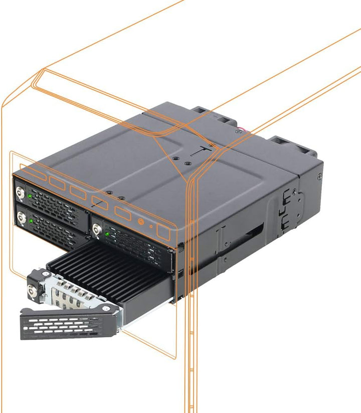 ICY DOCK 4X M.2 NVMe PCIe 4.0 SSD zu 4X MiniSAS HD (SFF-8643) Wechselrahmen - ToughArmor MB720M2K-B