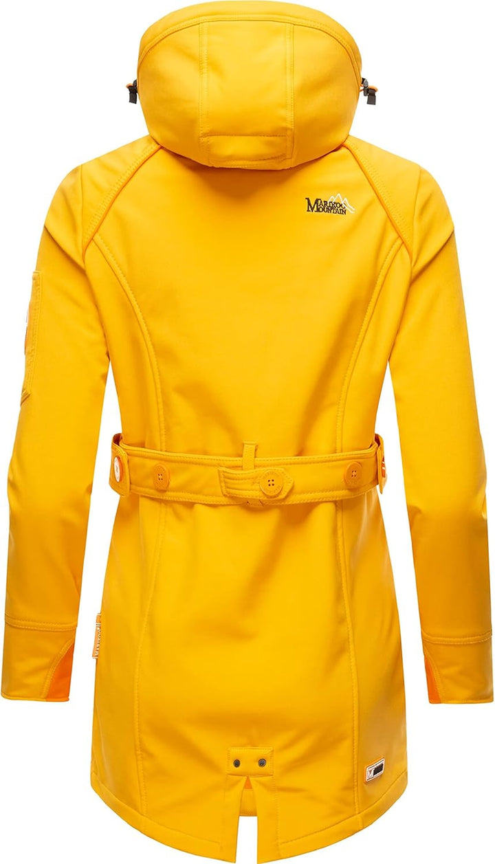 MARIKOO Damen Outdoor Parka Kurzmantel Outdoor Mantel wasserdicht mit Kapuze Soulinaa XS Amber Yello