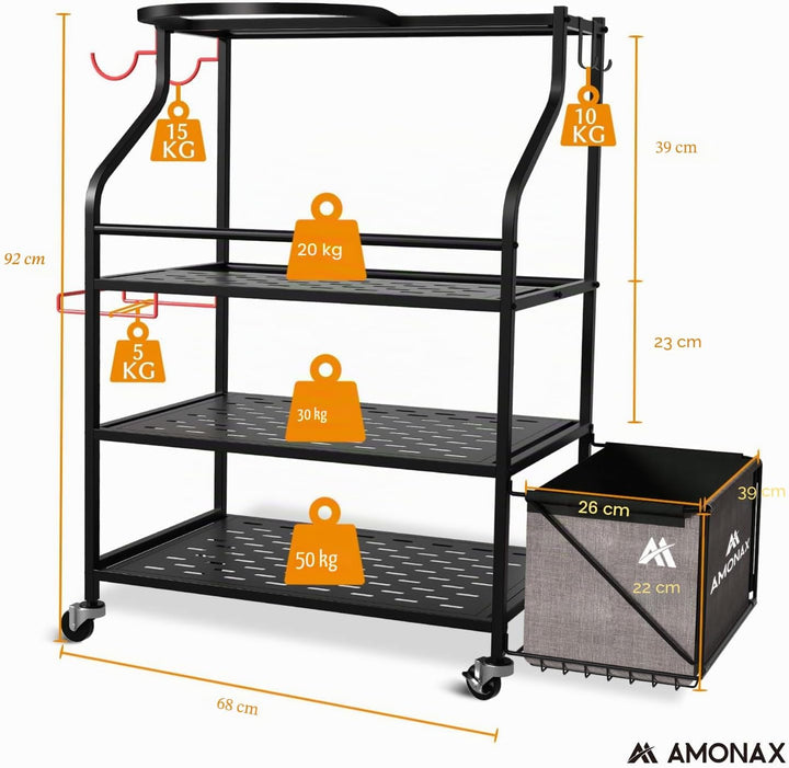 Amonax Hantelständer Fitnessstudio, Kettlebell Rack Kurzhantelständer Yoga Matte Regal, Hantel Ständ