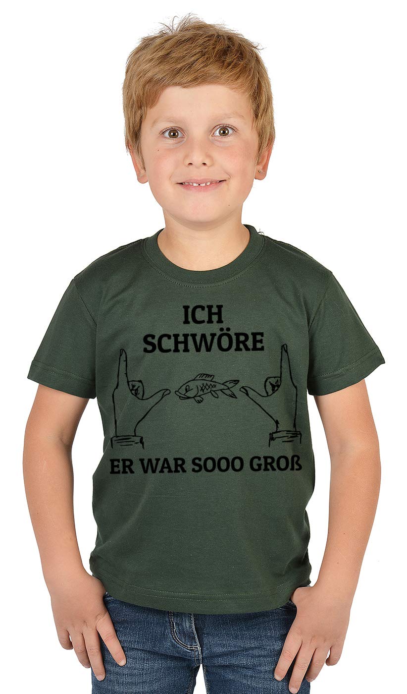 Kinder Angler Angeber T-Shirt, Kinder-Shirt Motiv Angel-Sport : Ich schwöre er war sooo gross,- Bekl