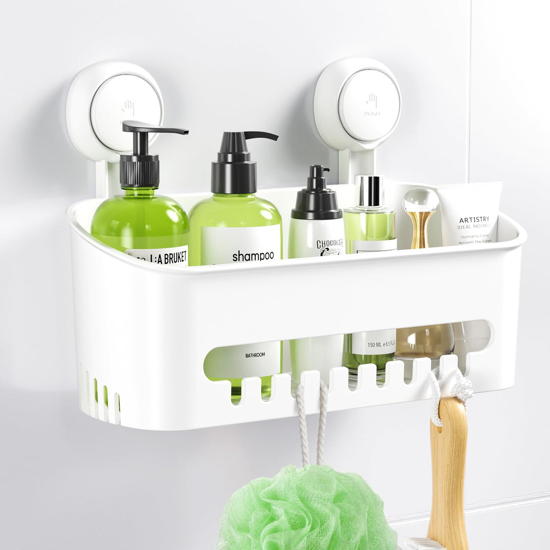 Duschablage Ohne Bohren zum hängen, Badezimmer Regal mit Saugnapf, Duschregal wiederverwendbar, Dusc