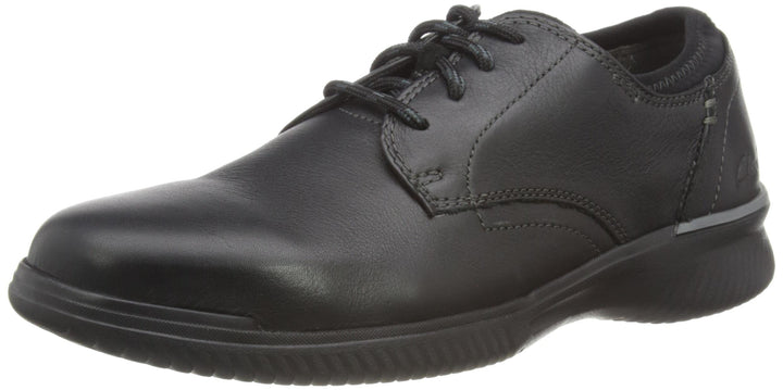Clarks Herren Donaway Plain Sneaker 39.5 EU Weit Black Leather, 39.5 EU Weit Black Leather