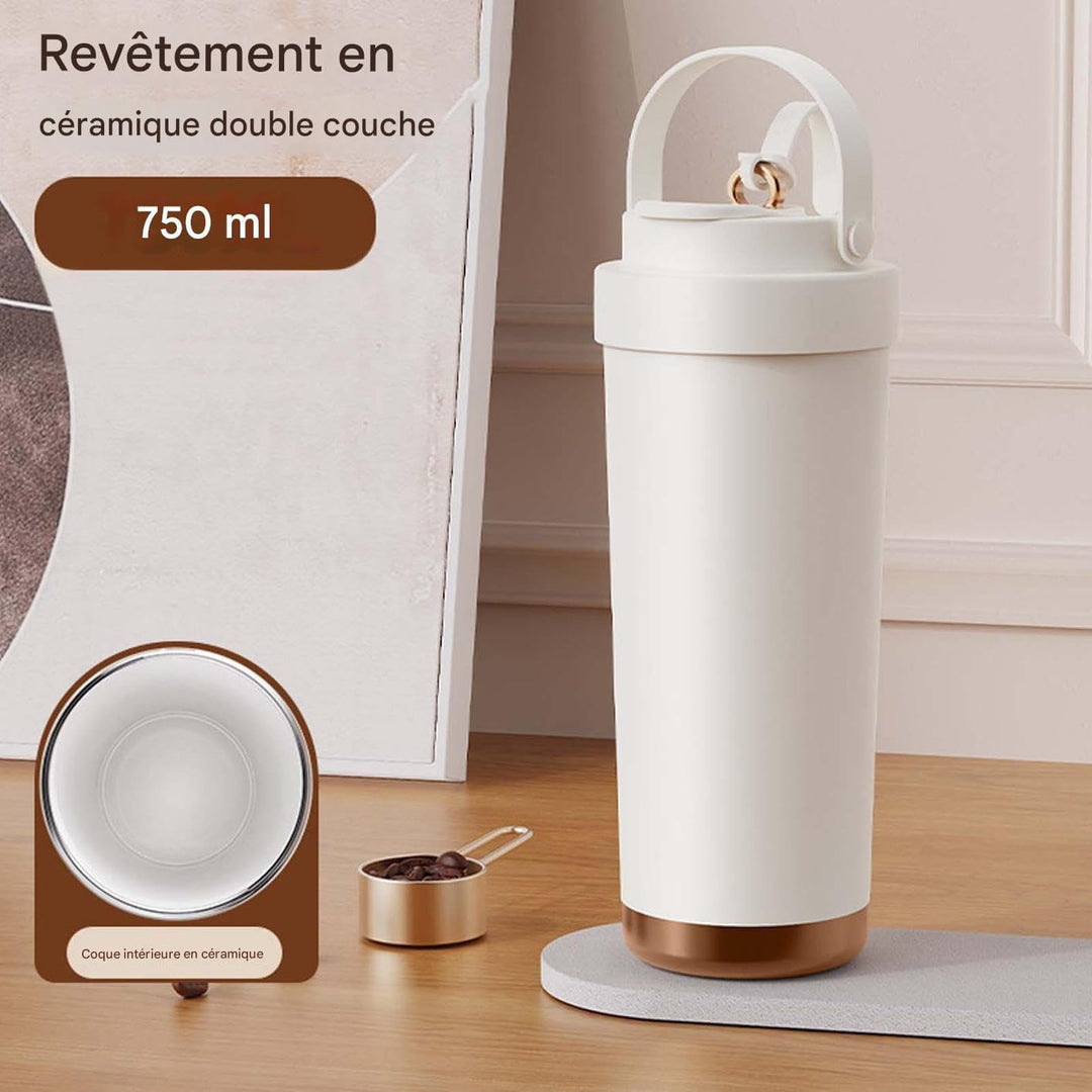 Générique Kaffeetasse mit Strohhalm, 750 ml, Isolierbecher mit Deckel, wiederverwendbar, direkt zu t