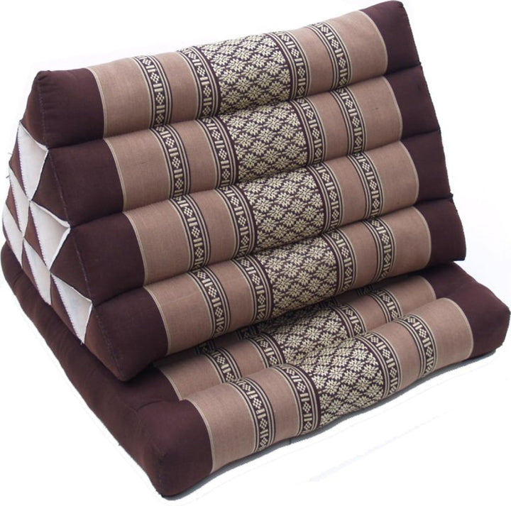 GURU SHOP Thaikissen, Dreieckskissen, Kapok, Tagesbett mit 1 Auflage - Braun, 30x50x75 cm, Asiatisch