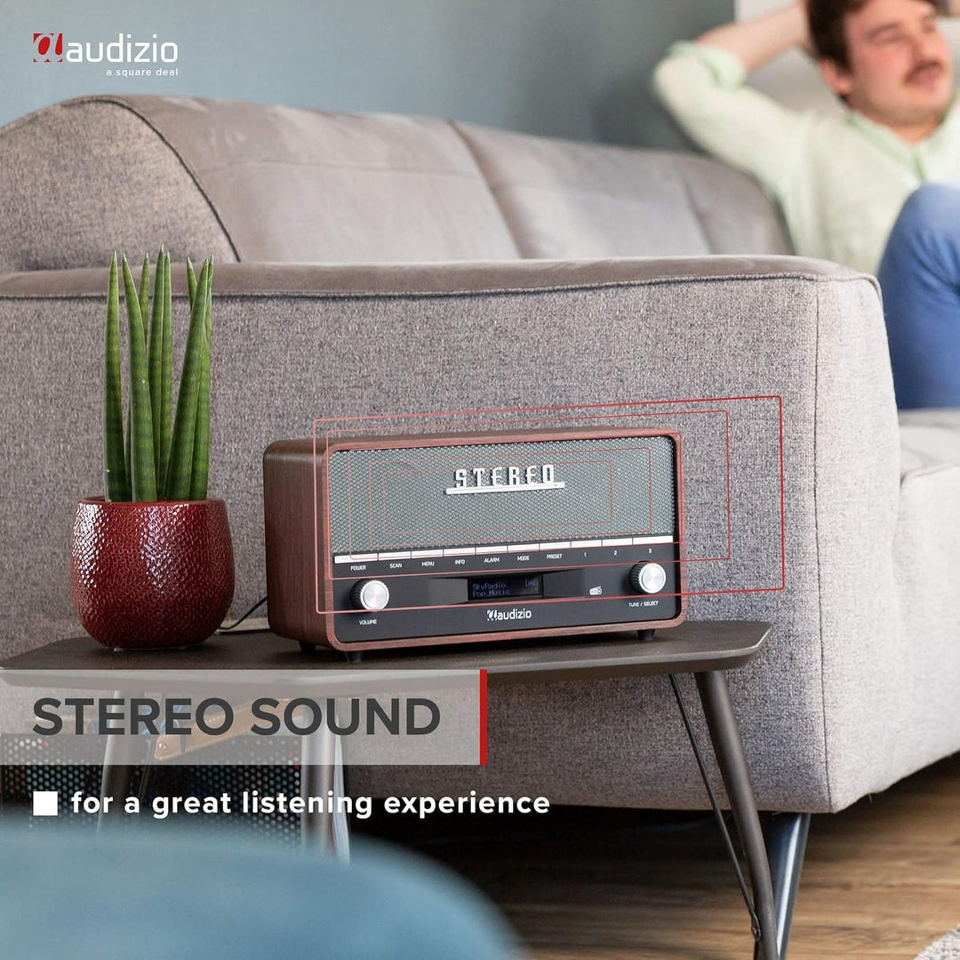 Audizio Corno - Retro Radio, DAB Plus Radio Bluetooth, Alarmfunktion, Radiowecker, Retro UKW-Radio,