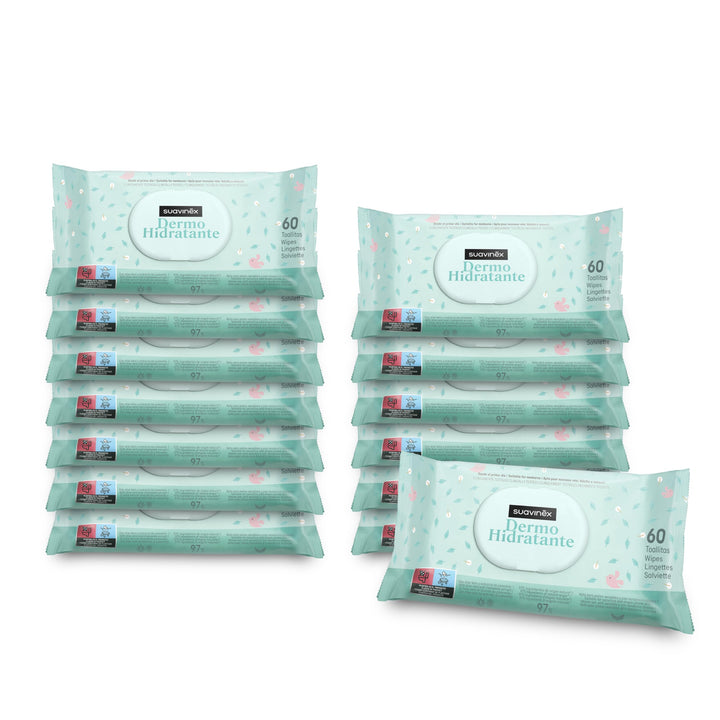 SUAVINEX 12 x Pack 72 feuchtigkeitsspendende Babytücher. Feuchttücher geeignet für atopische Haut. 9