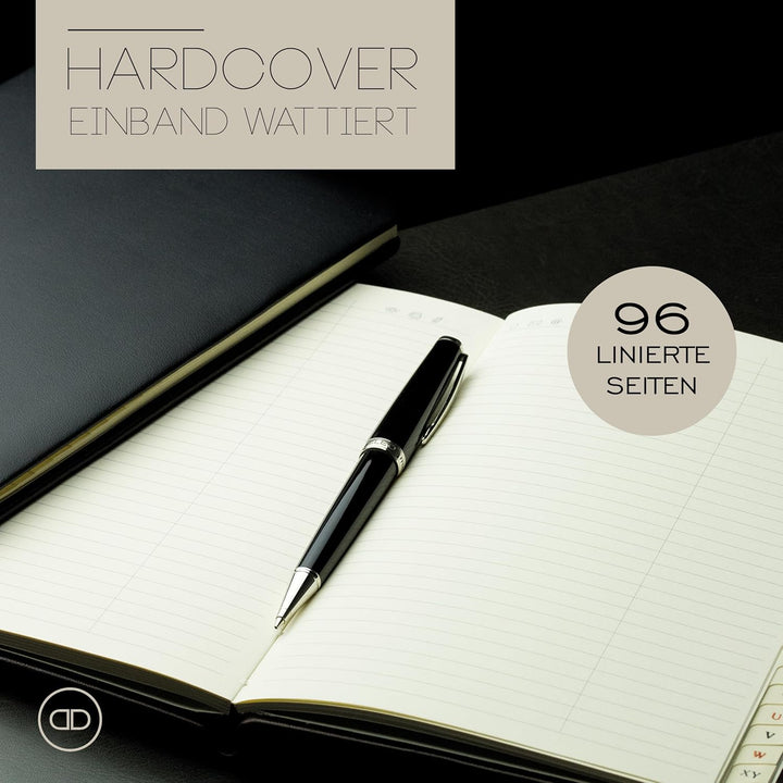 DELMON VARONE - Personalisierbares Adressbuch DIN A5 gebunden mit A-Z Register in Boxcalf Premium Le