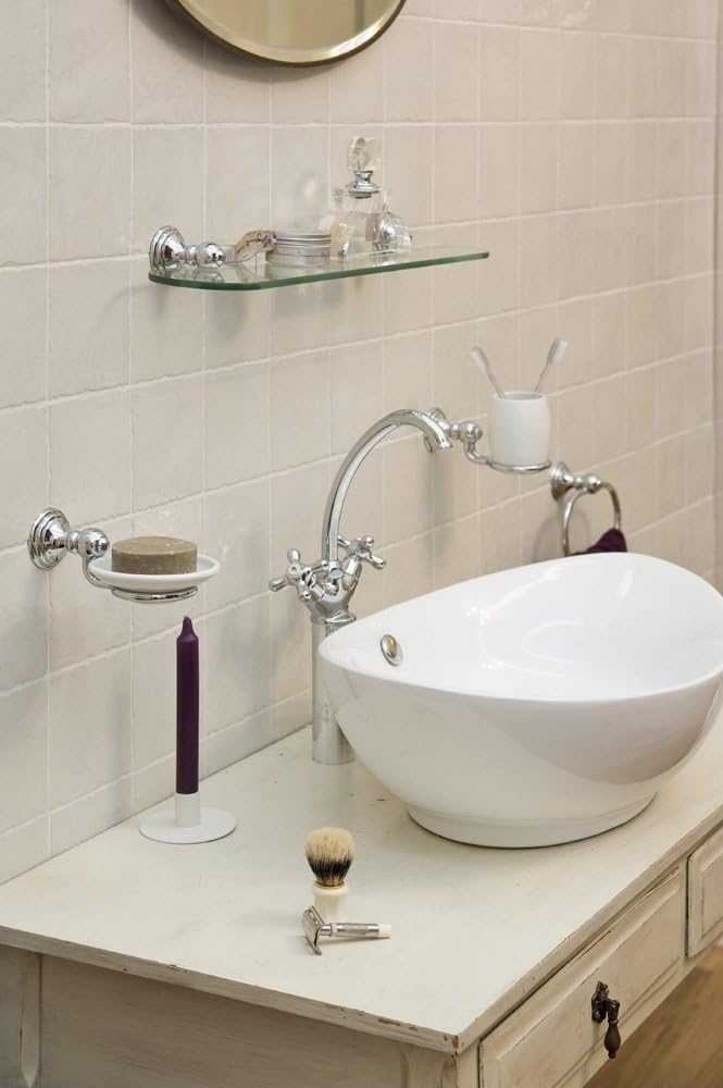 HACEKA allure Ablage, verchromt, 1126170 Ablage Glas, Ablage Glas