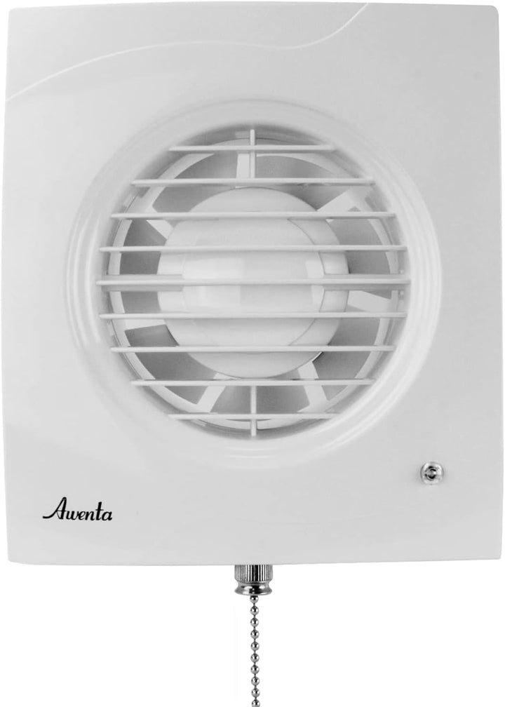 VONLIS Badlüfter Lüfter Wandlüfter Ventilator WC Bad Küche leise Ø 100 mm Zugschalter