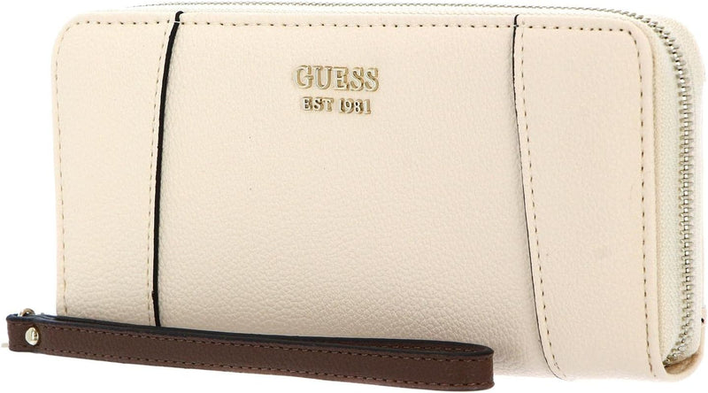 Guess Naya SLG Large Zip Around Wallet Bone/Dark Brown Bone/Darbr, Bone/Darbr