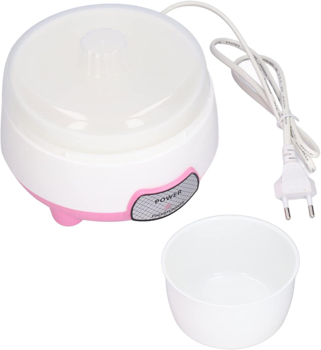 Qcwwy Elektrischer Joghurtbereiter, 15W 1L Rosa Mini Tragbarer Joghurtbereiter 360 ° Heizung Automat