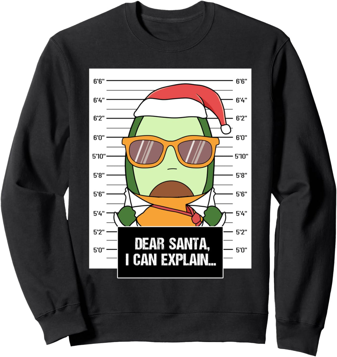 Dear Santa I Can Explain Avocado Verbrecher Weihnachten Sweatshirt